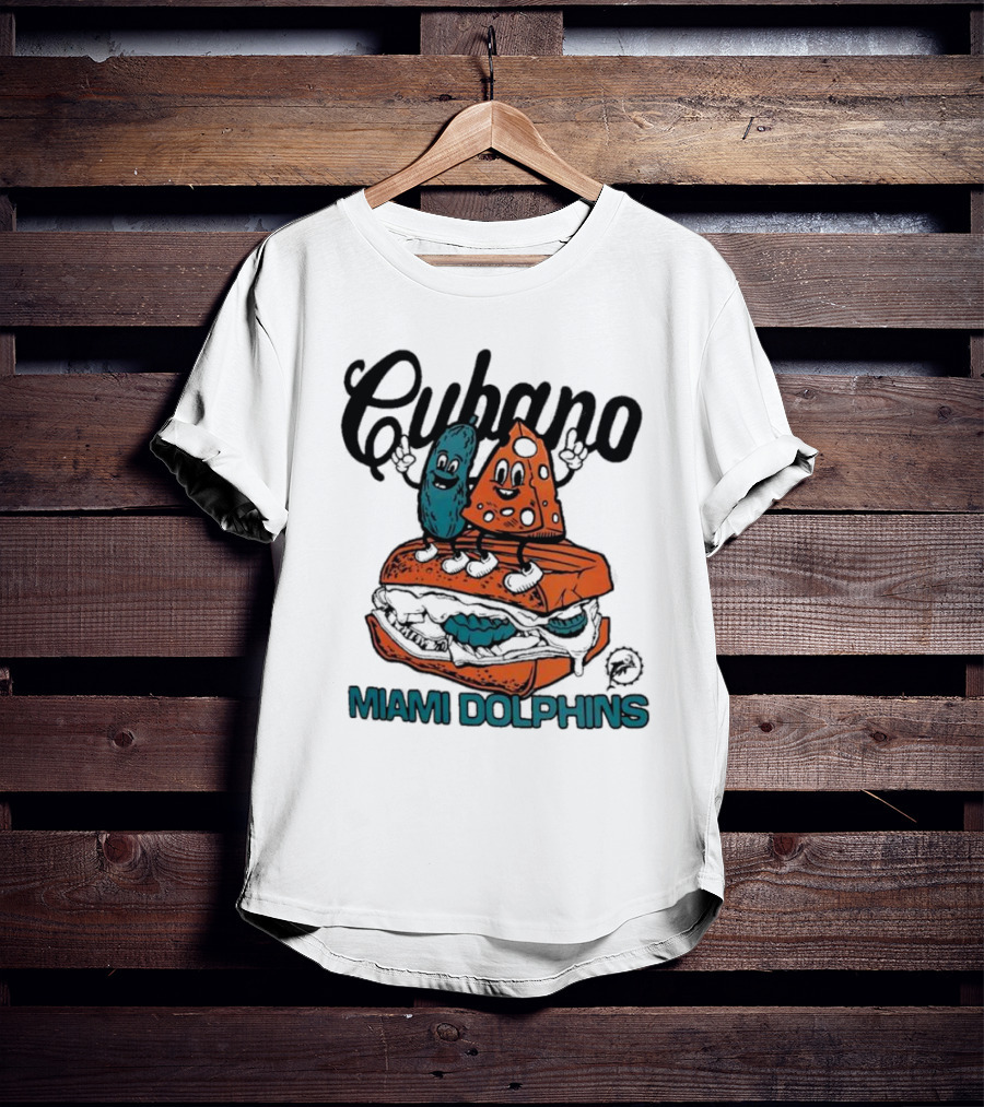Cubano Miami Dolphins Sandwich Cartoon Characters T-Shirt