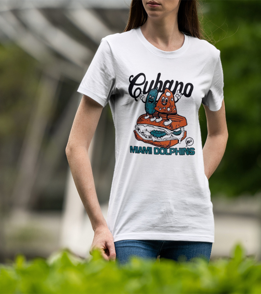 Cubano Miami Dolphins Sandwich Cartoon Characters T-Shirt