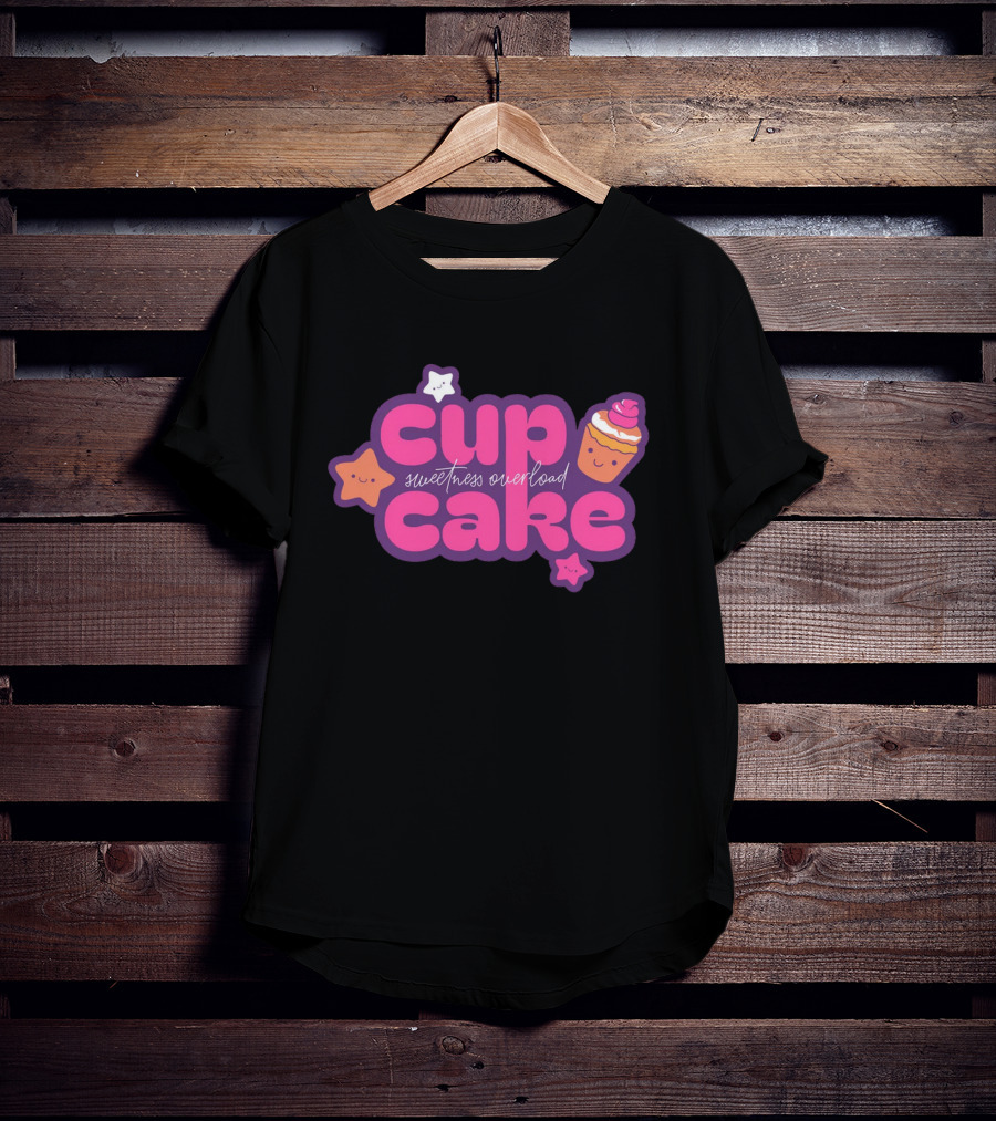 Cupcake Sweetness Overload Cute Star Faces T-Shirt