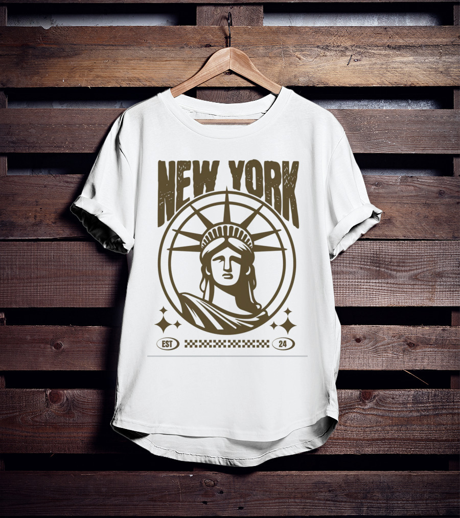 New York Statue Of Liberty EST 24 T-Shirt