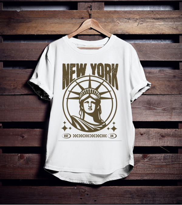 New York Statue Of Liberty EST 24 T-Shirt