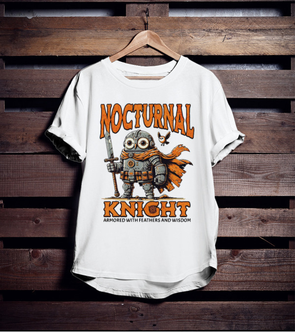 Nocturnal Knight Armored With Feathers And Wisdom Owl T-Shirt