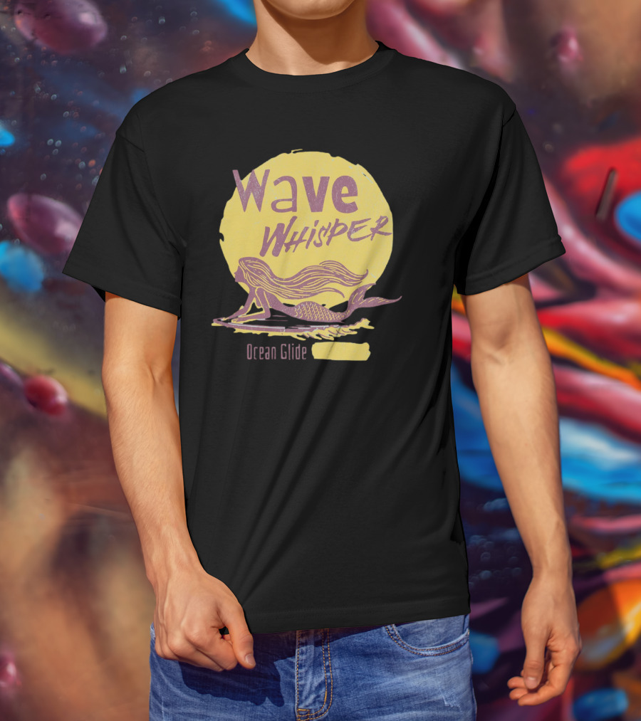 Wave Whisper Ocean Glide Mermaid In Moonlight T-Shirt