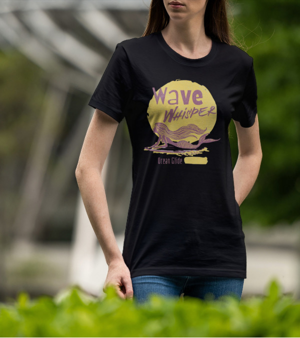 Wave Whisper Ocean Glide Mermaid In Moonlight T-Shirt