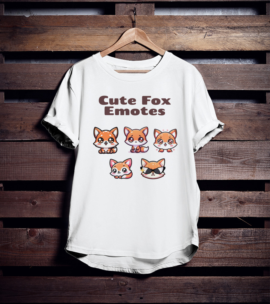 Cute Fox Emotes Collection Playful Expressions T-Shirt