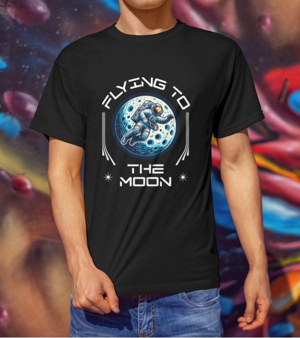 Flying To The Moon Space Astronaut Adventure Lunar Journey T-Shirt
