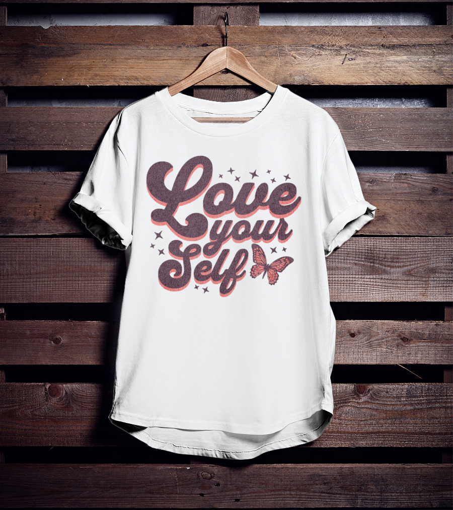 Love Yourself Butterfly With Stars T-Shirt