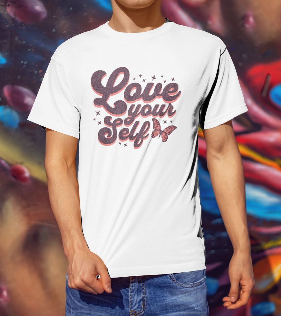 Love Yourself Butterfly With Stars T-Shirt