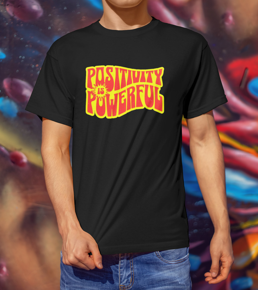 Positivity Is Powerful Retro Typography T-Shirt