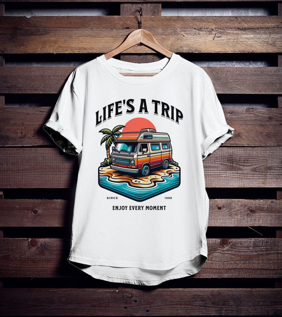 Life's A Trip Vintage Campervan Since 1989 Enjoy Every Moment T-Shirt