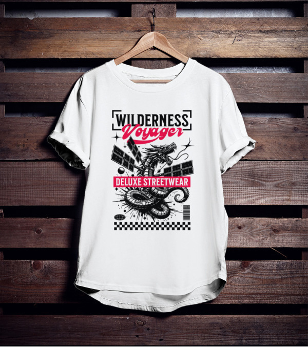 Wilderness Voyager Deluxe Streetwear Dragon Satellite T-Shirt