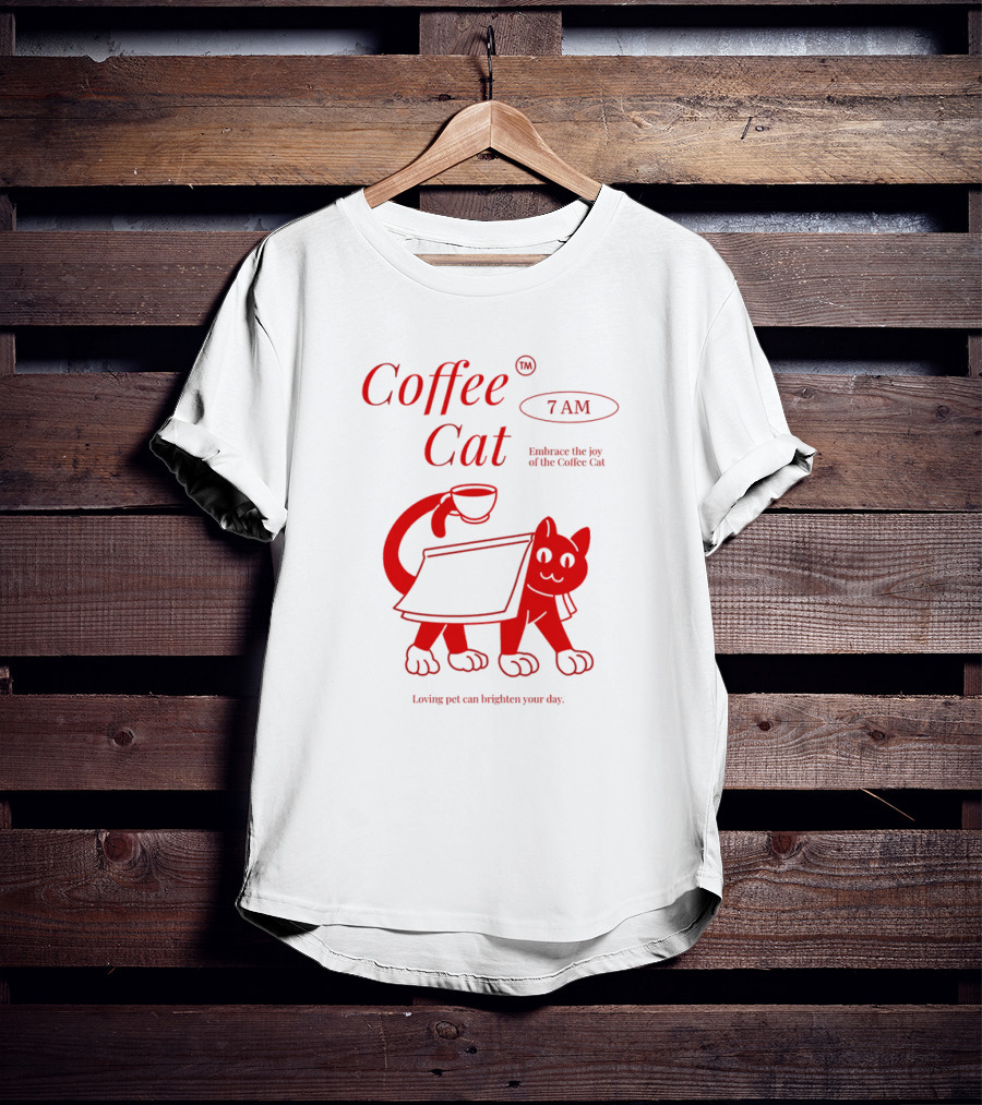 Coffee Cat 7 AM Embrace The Joy Of The Coffee Cat T-Shirt
