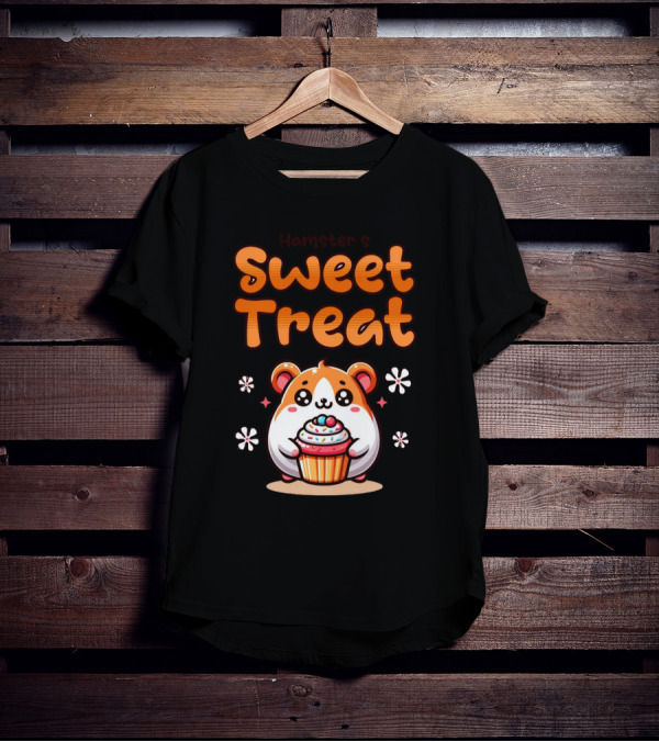 Hamster's Sweet Treat Cupcake Cute Creamy Delight T-Shirt