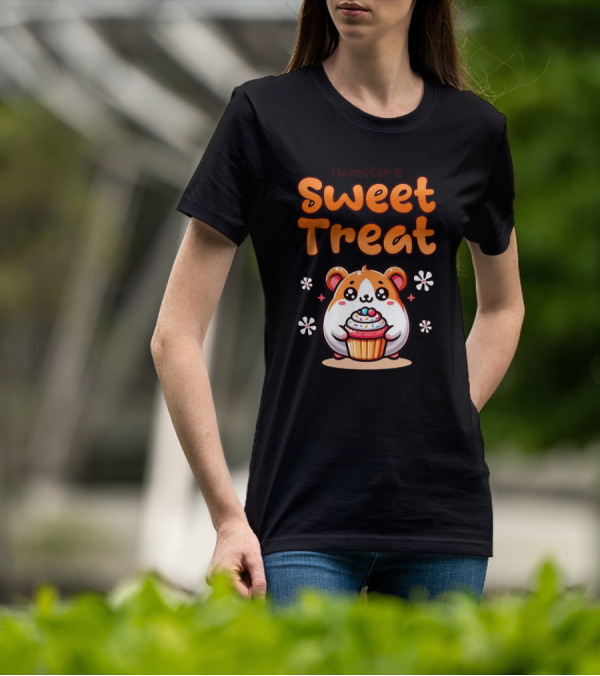 Hamster's Sweet Treat Cupcake Cute Creamy Delight T-Shirt