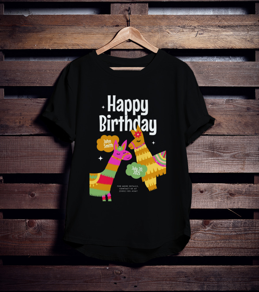 Happy Birthday John Smith Llamas July 20 2025 T-Shirt