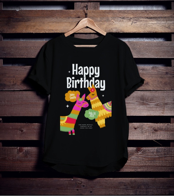 Happy Birthday John Smith Llamas July 20 2025 T-Shirt