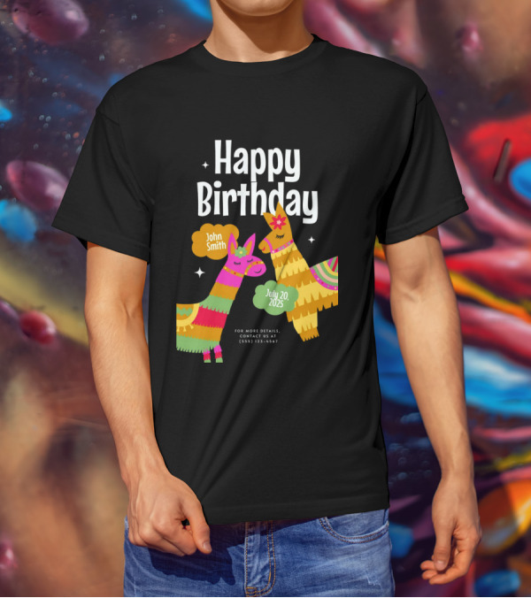 Happy Birthday John Smith Llamas July 20 2025 T-Shirt