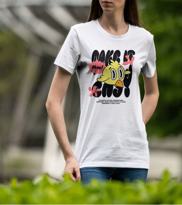 Make It Easy Okay Remember To Take It Easy Cute Cartoon Bird T-Shirt