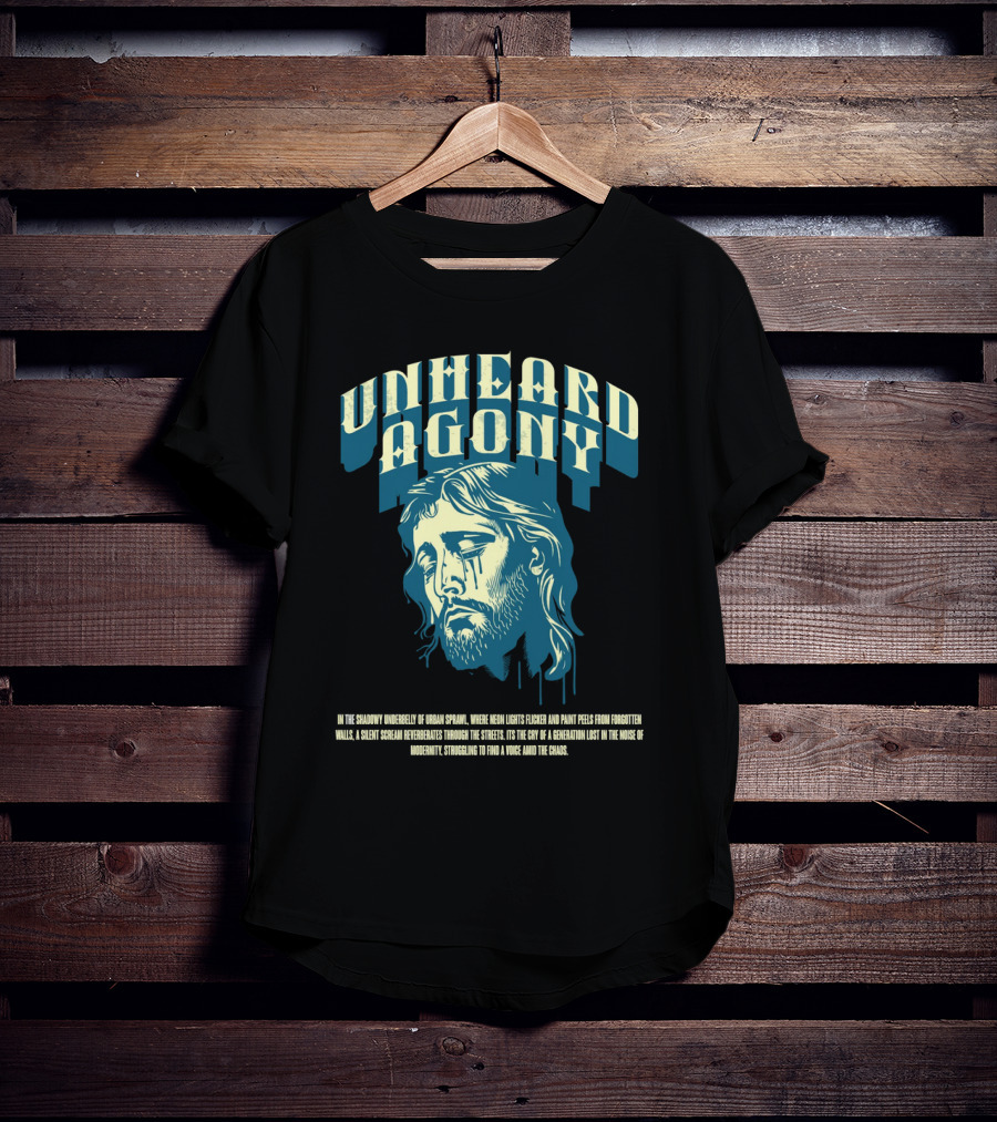 Unheard Agony Neon Lights Silent Scream Struggling Voice Chaos T-Shirt