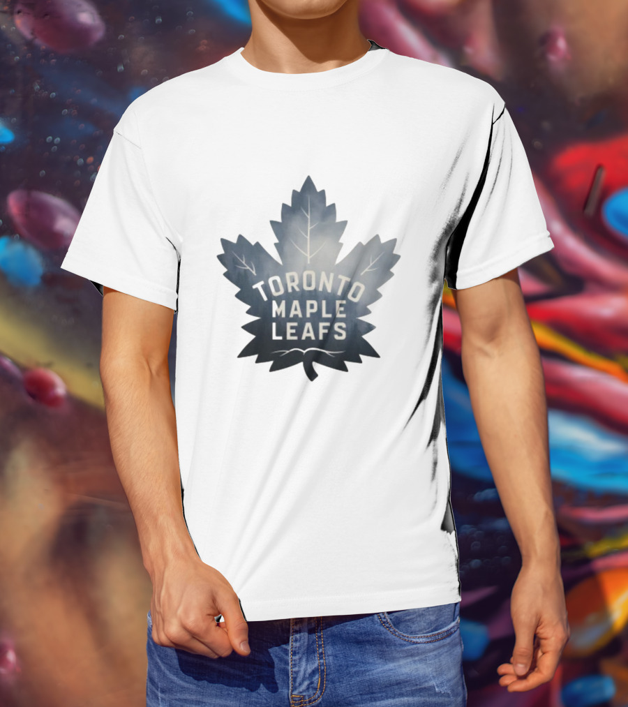 Toronto Maple Leafs Logo In Maple Leaf Shape T-Shirt