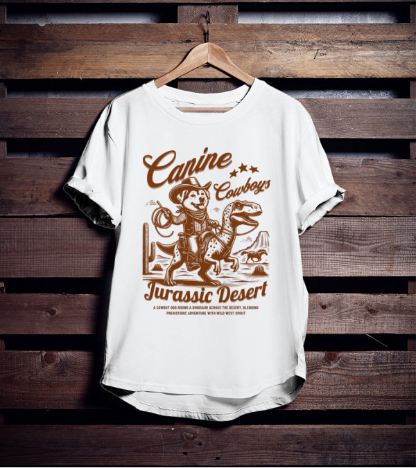 Canine Cowboys Jurassic Desert Adventure With Wild West Spirit T-Shirt