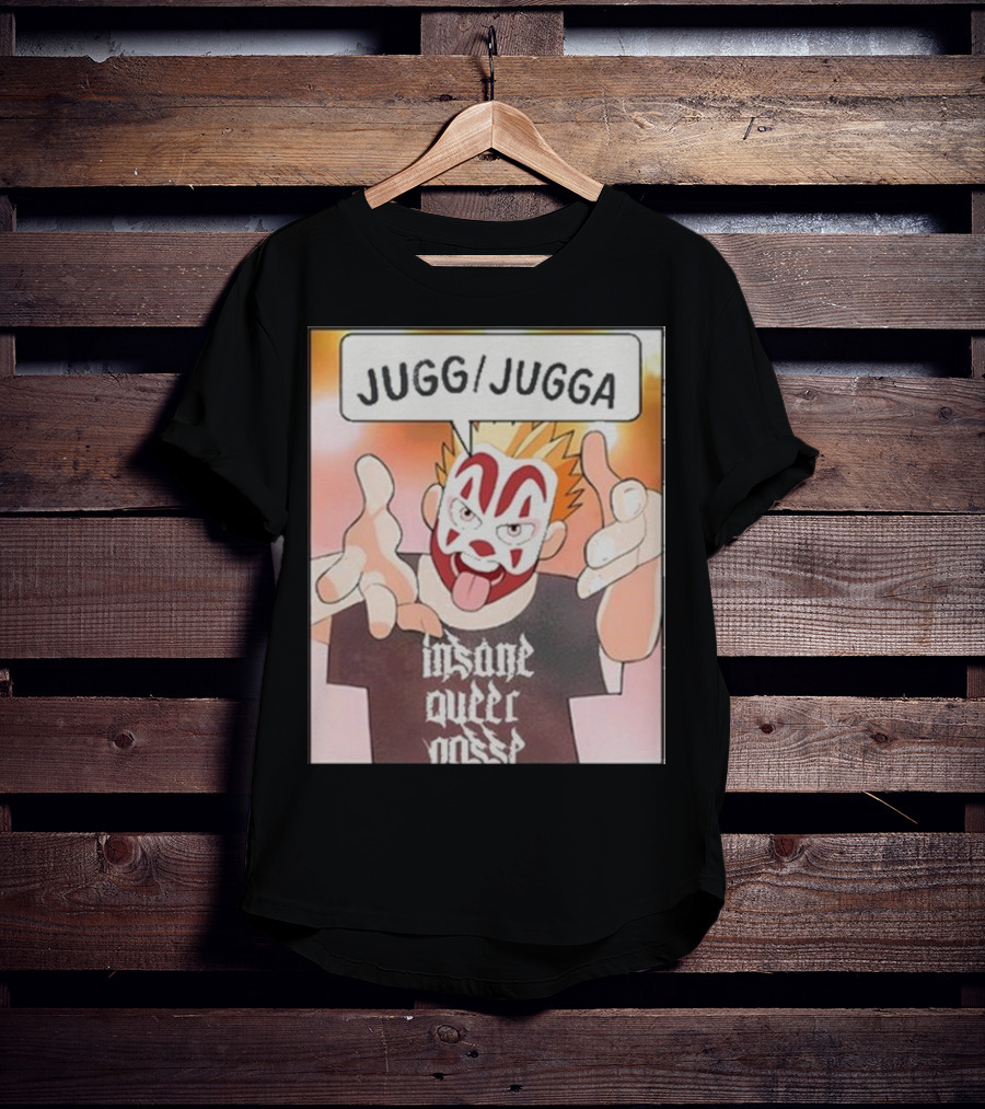Jugg Jugga Insane Queer Posse Cartoon Character Clown Face T-Shirt
