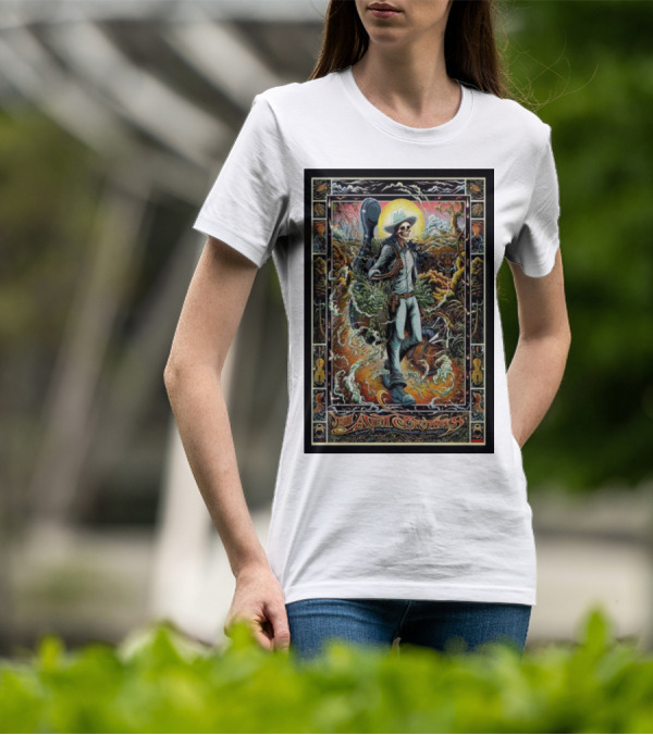 The Avett Brothers Skeleton Cowboy With Guitar And Sunburst Background Stanford T-Shirt