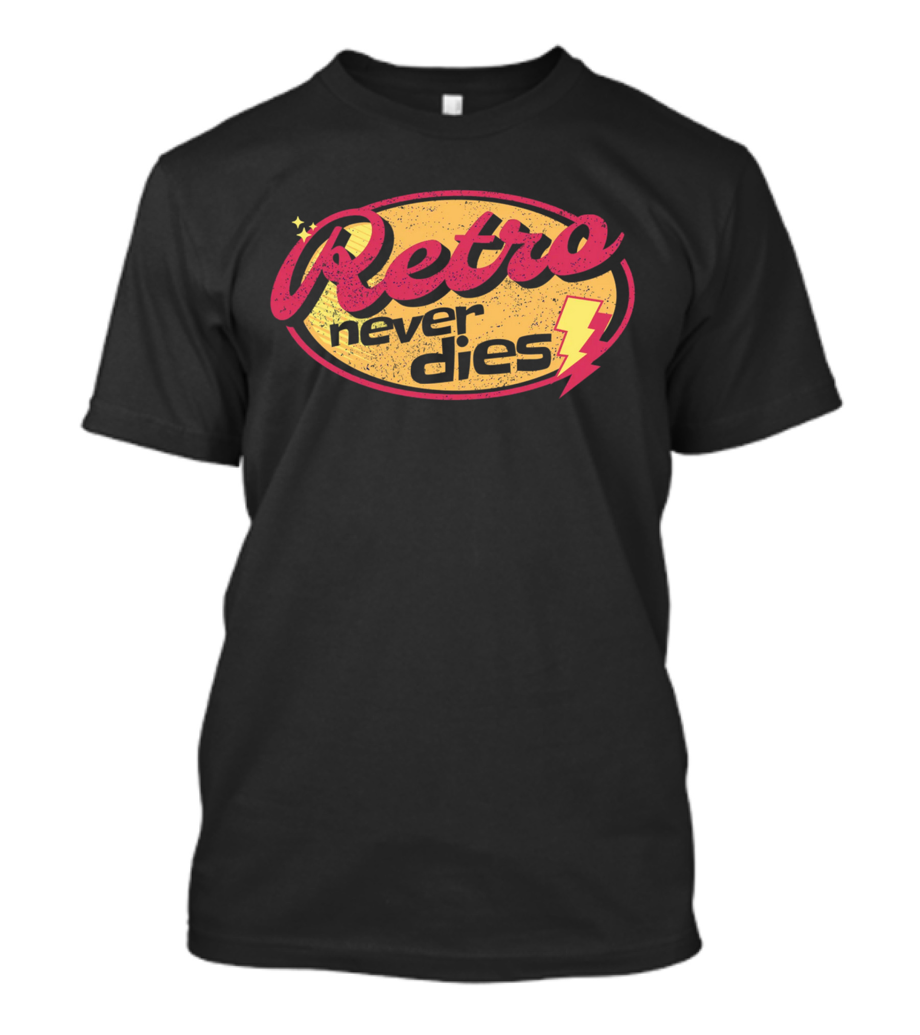 Retro Never Dies Lightning Grunge T-Shirt