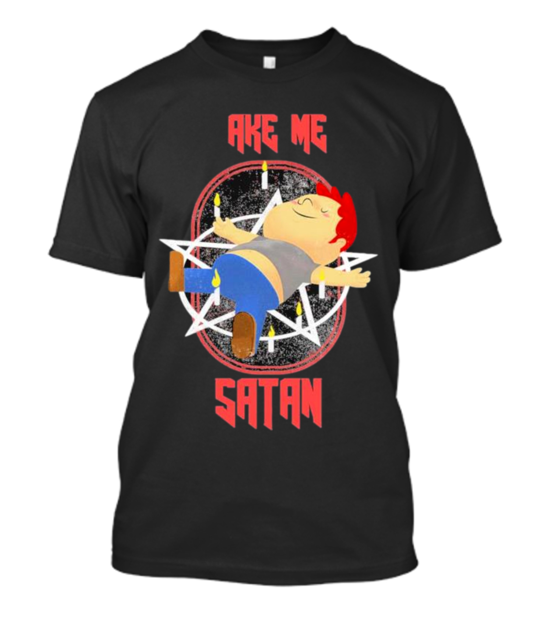 Ake Me Satan Kid Lying On Pentagram With Candles T-Shirt