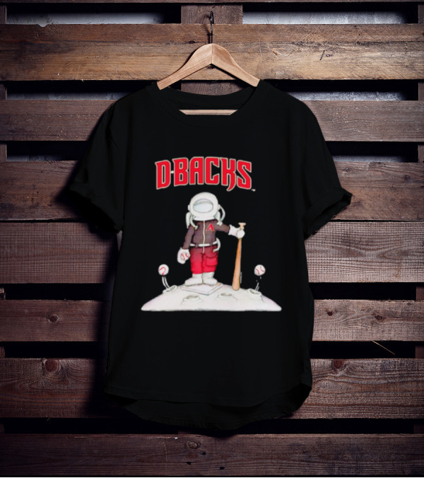 Dbacks Astronaut Mascot With Baseball Bat On Moon T-Shirt