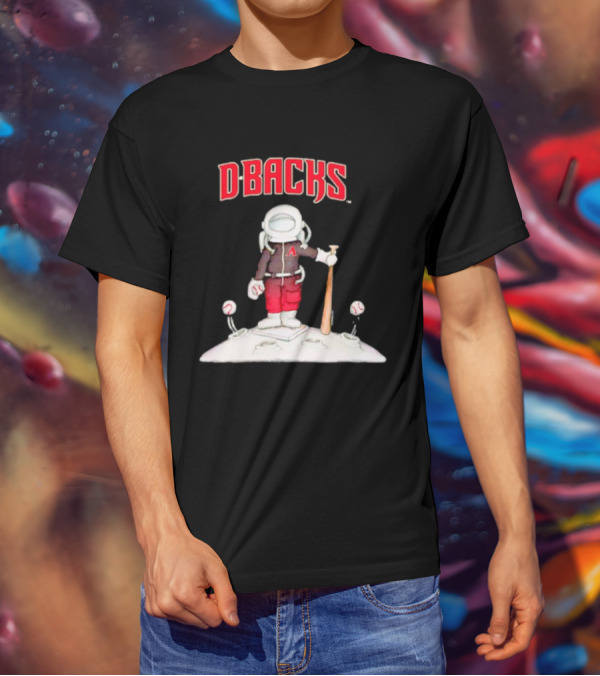 Dbacks Astronaut Mascot With Baseball Bat On Moon T-Shirt