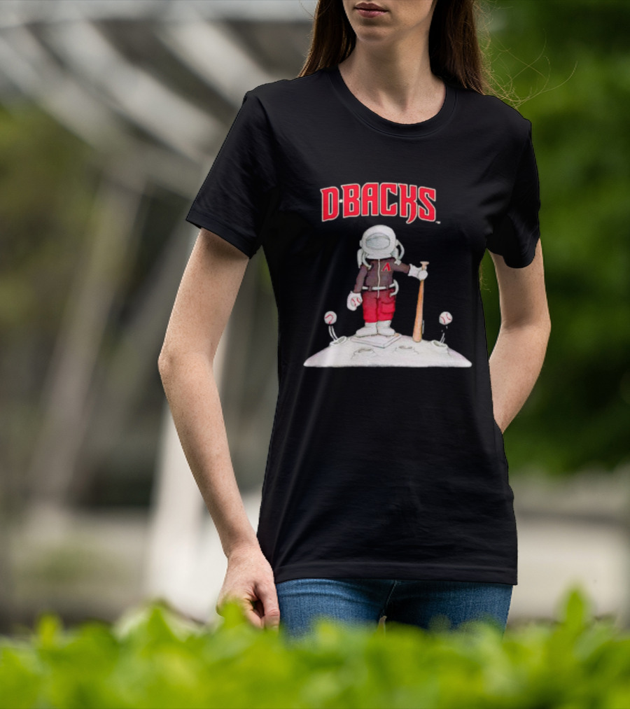 Dbacks Astronaut Mascot With Baseball Bat On Moon T-Shirt