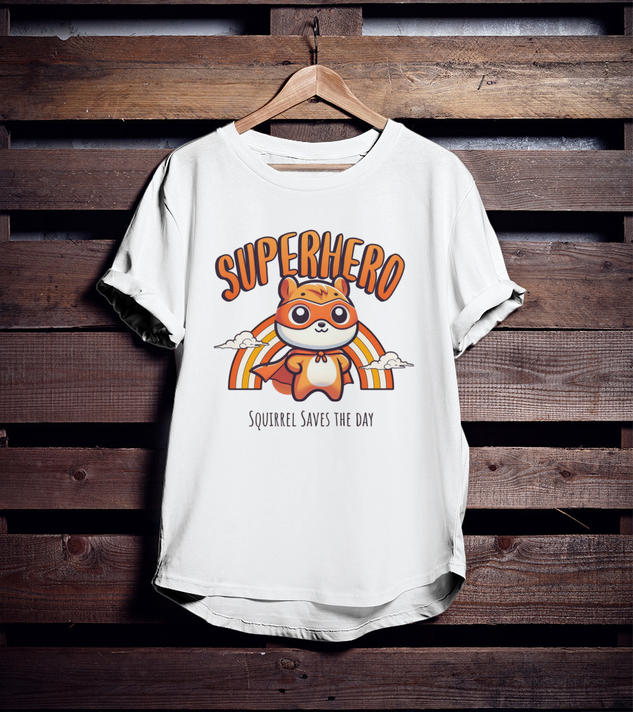 Superhero Squirrel Saves The Day T-Shirt