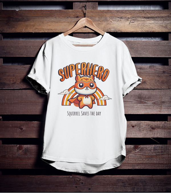 Superhero Squirrel Saves The Day T-Shirt