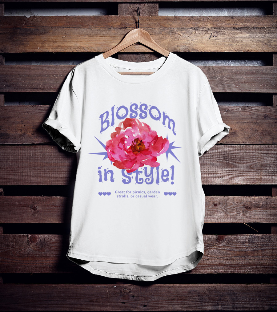 Blossom In Style Great For Picnics Garden Strolls Or Casual Wear T-Shirt