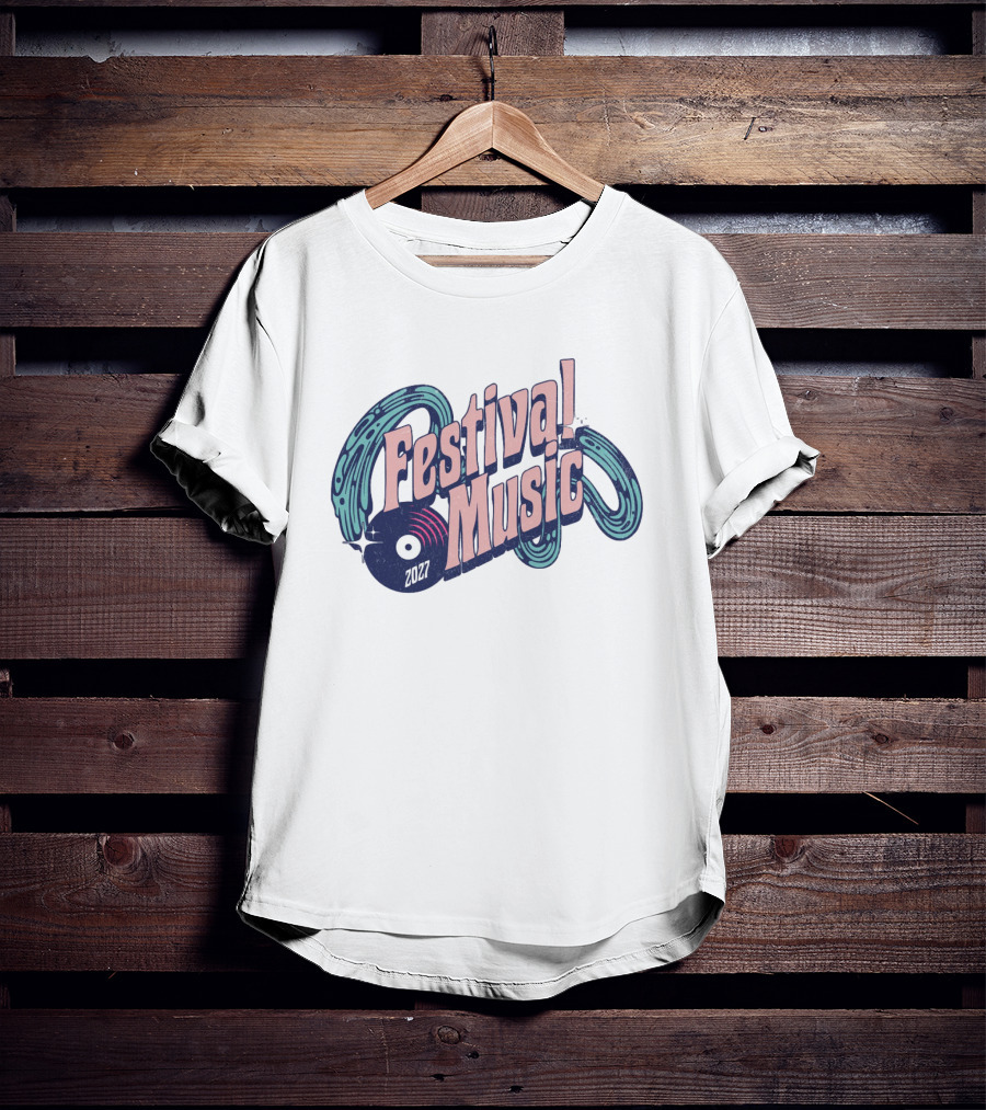 Festival Music 2027 Vintage Record Vibe T-Shirt
