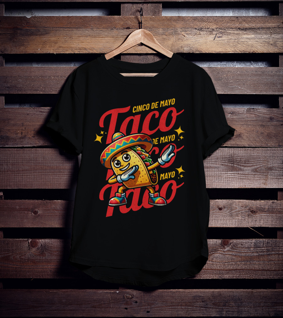 Cinco De Mayo Taco Fest With Sombrero And Stars T-Shirt