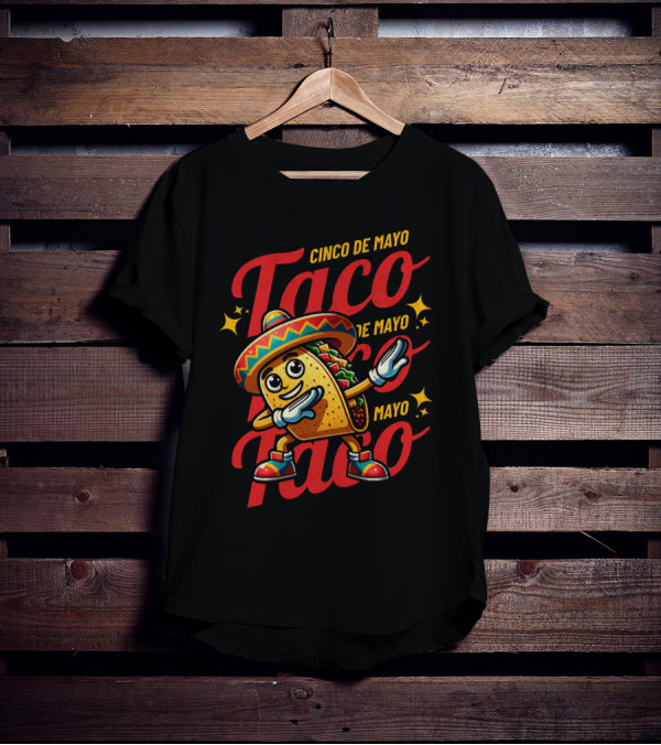 Cinco De Mayo Taco Fest With Sombrero And Stars T-Shirt