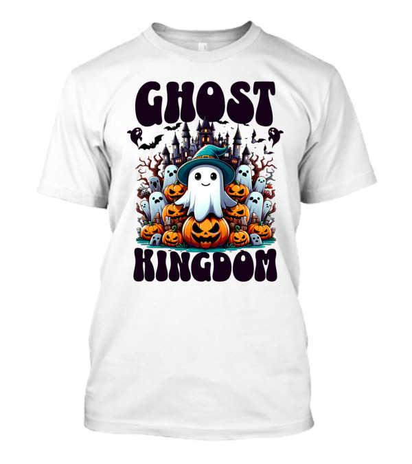 Ghost Kingdom Halloween Ghosts And Pumpkins Witches Hat Haunted Castle T-Shirt