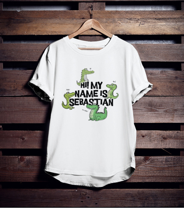 Hi My Name Is Sebastian Crocodile Greetings T-Shirt