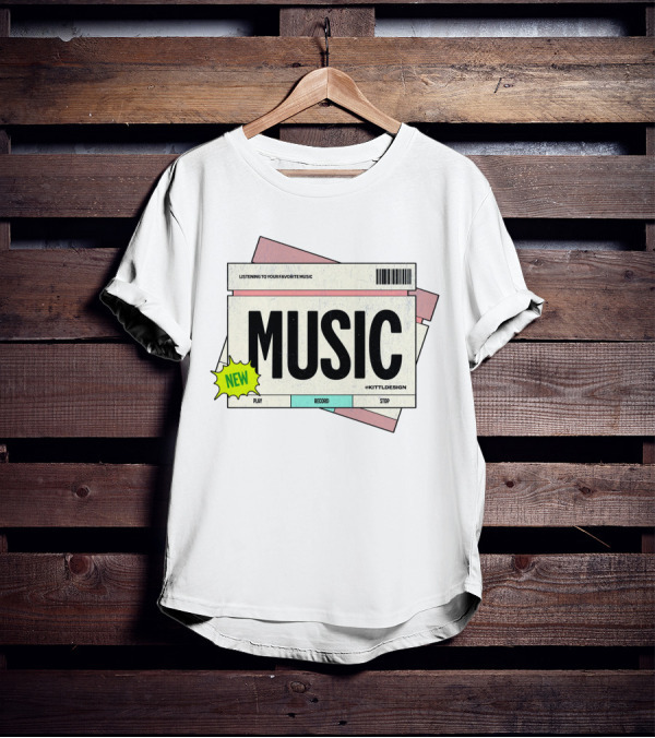 NEW MUSIC LISTENING TO YOUR FAVORITE MUSIC PLAY RECORD STOP KITTLDESIGN T-Shirt