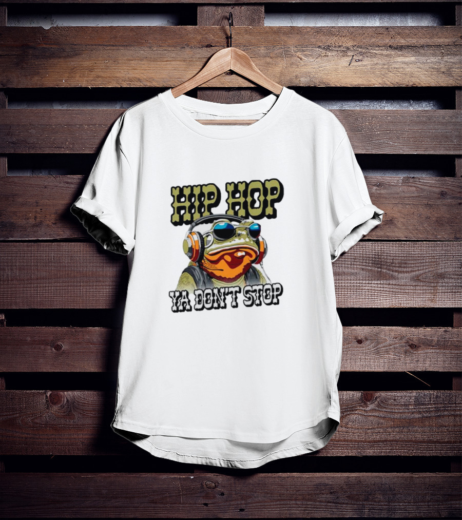 Hip Hop Frog Ya Don't Stop With Headphones T-Shirt