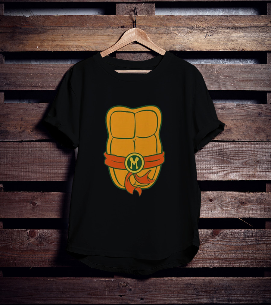 Michaelangelo Chest Teenage Mutant Ninja Turtle Belt Emblem T-Shirt