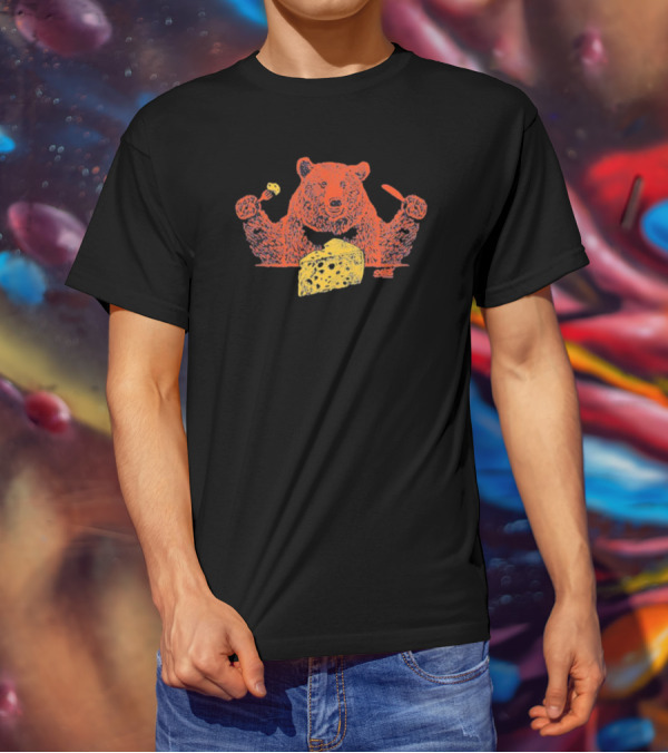Chicago Bears Let's Eat Cheese Bear Eating Cheese T-Shirt