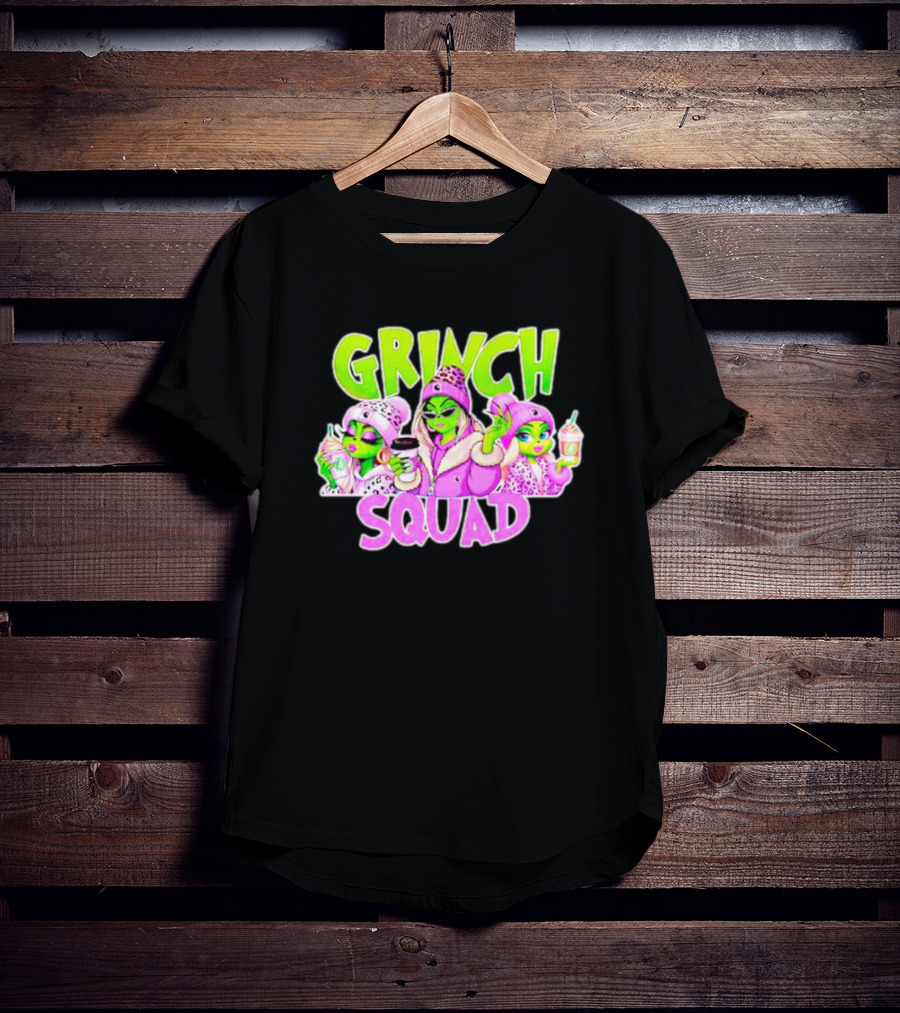 Grinch Squad Boujee Leopard Purple Alien Trio T-Shirt