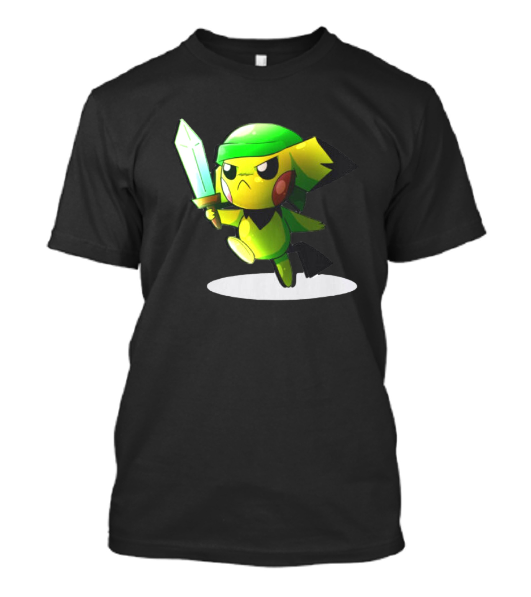 Pikachu Dressed As Link From The Legend Of Zelda With Sword In Hand T-Shirt