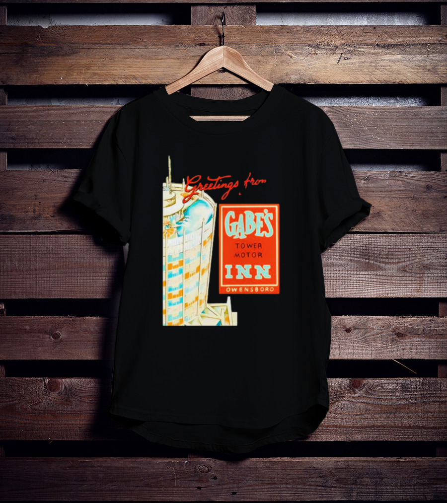 Greetings From Gabe's Tower Motor Inn Owensboro Retro Travel Souvenir T-Shirt