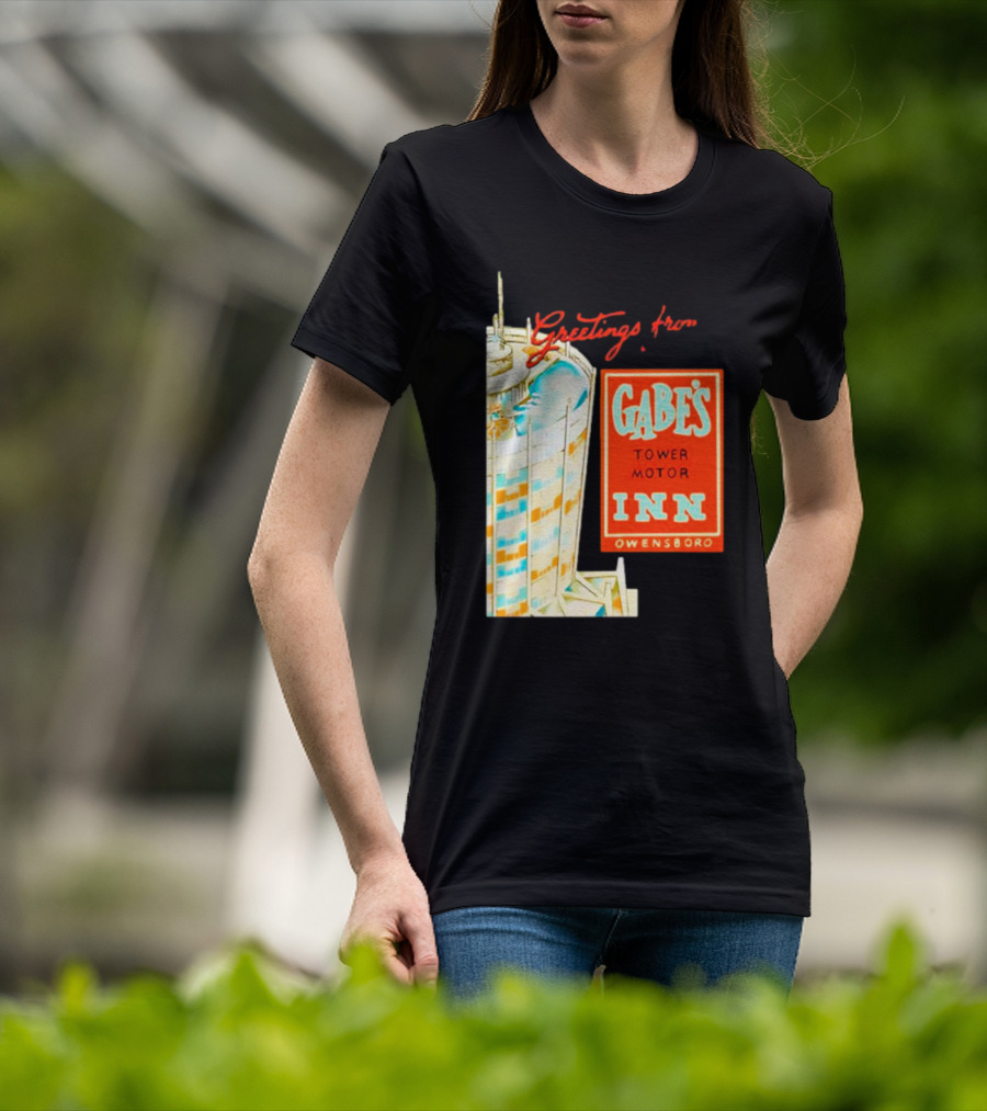 Greetings From Gabe's Tower Motor Inn Owensboro Retro Travel Souvenir T-Shirt