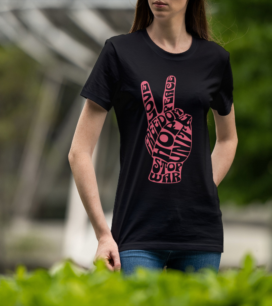 60s Challenge Love Peace Freedom Hope Unity Stop War T-Shirt