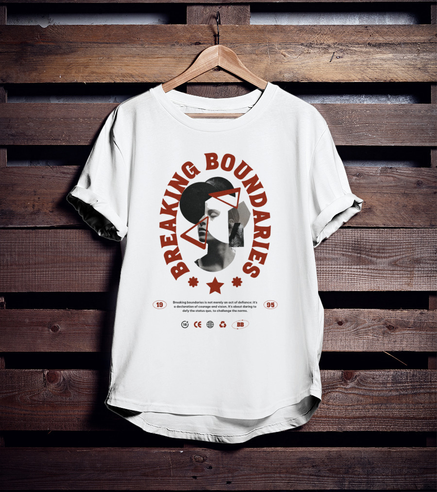Breaking Boundaries 1995 Triangles Stars Collage T-Shirt